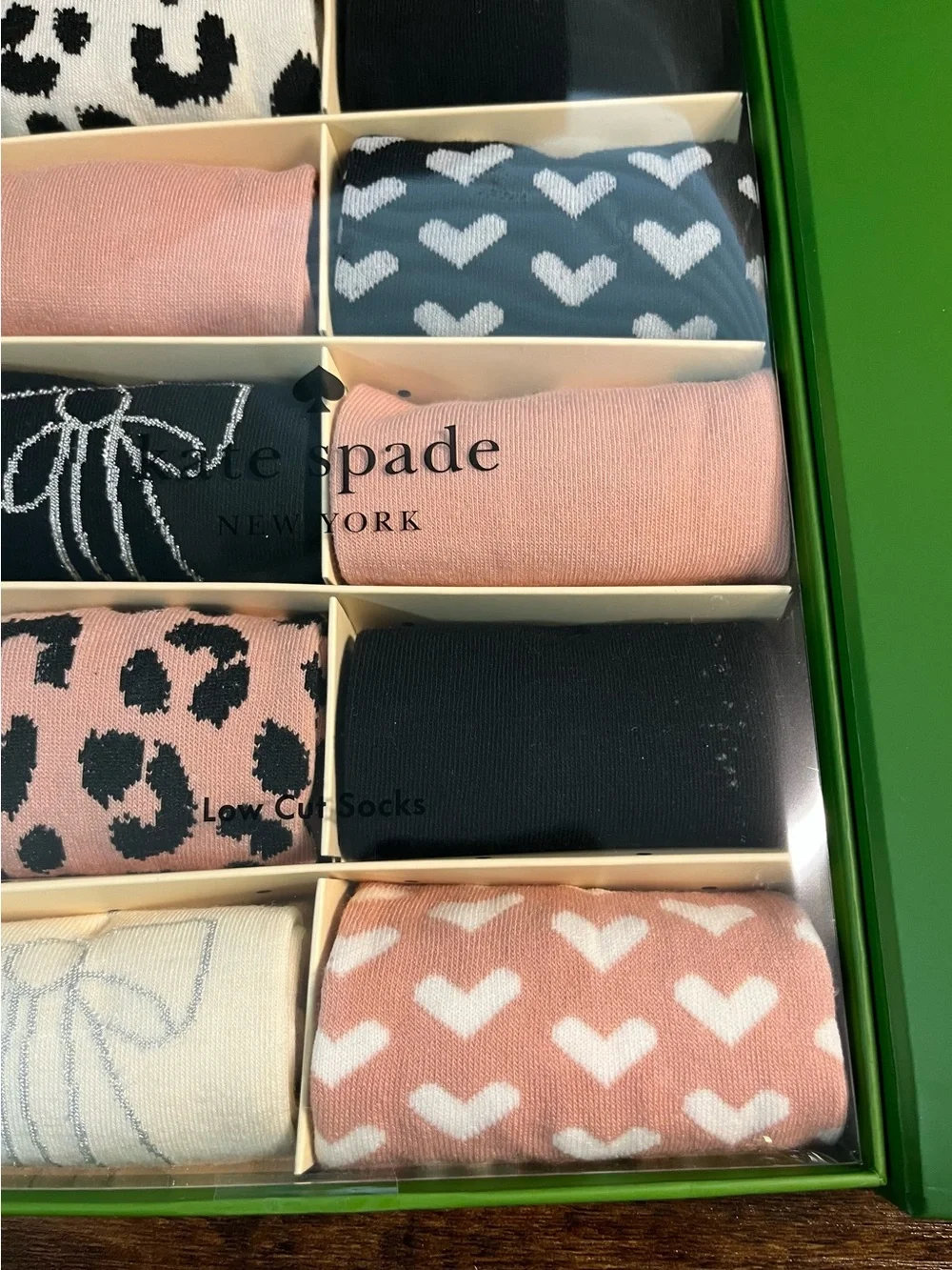 kate spade Women's Low Cut Sock Gift Set - Pink, Black, Cream, Grey - 10 pairs.
